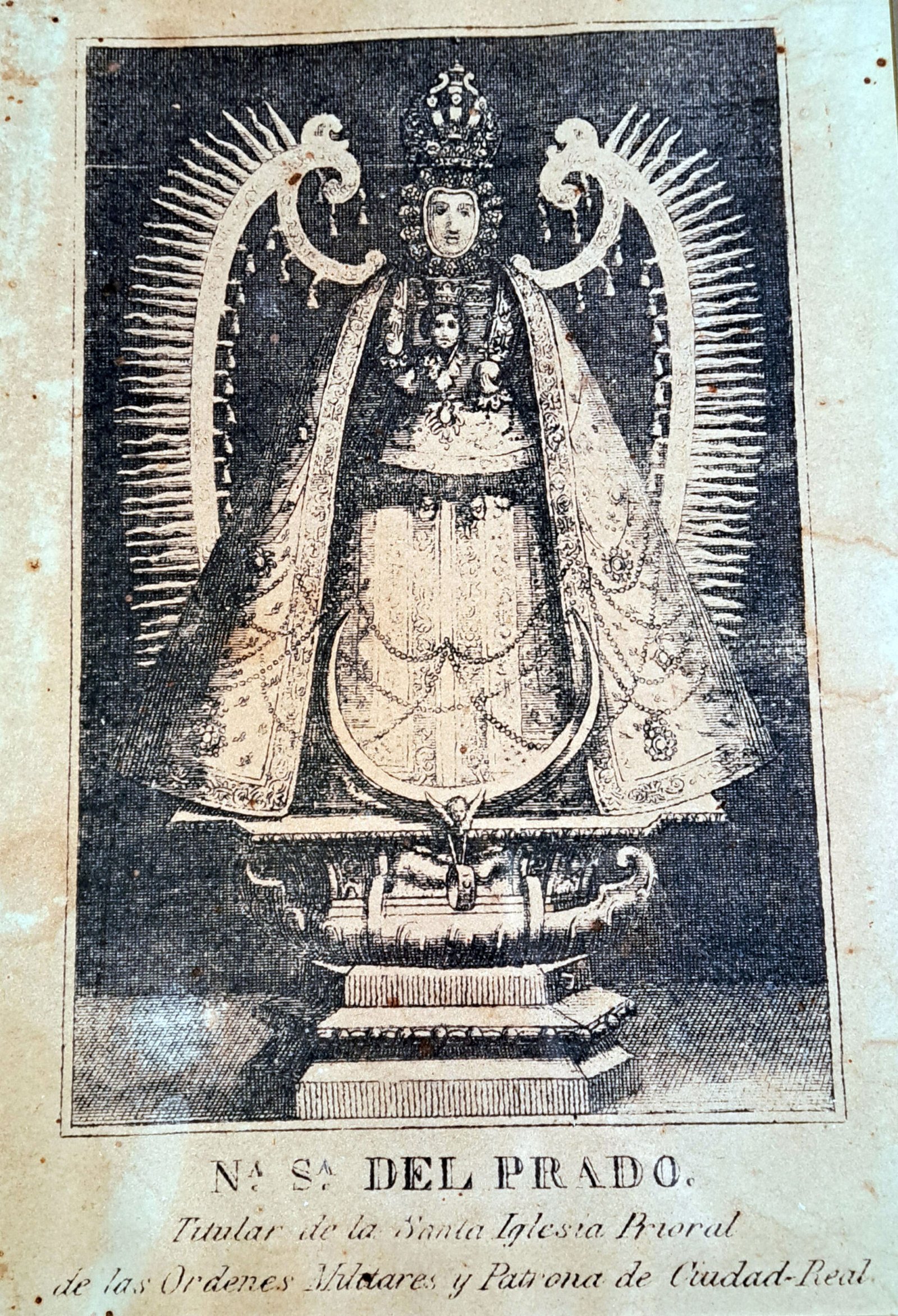 LA FAMILIA MURCIA-PECO DONA UNA LITOGRAFÍA DE LA VIRGEN DEL PRADO DEL SIGLO XIX